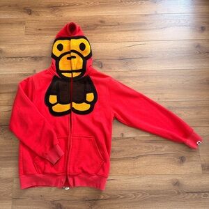 Baby Milo Bape Red Full Zip Hoodie